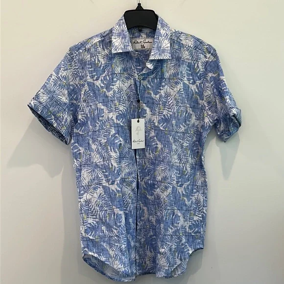 NEW Robert Graham Linen/Cotton SS Button Front Shirt - Picture 1 of 9